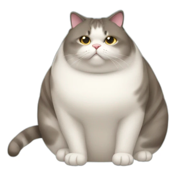 obese cat sticker