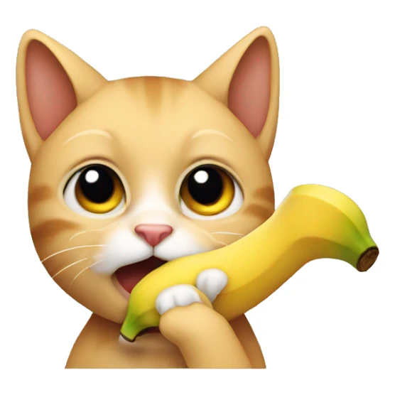 Cat eating a banana  sticker