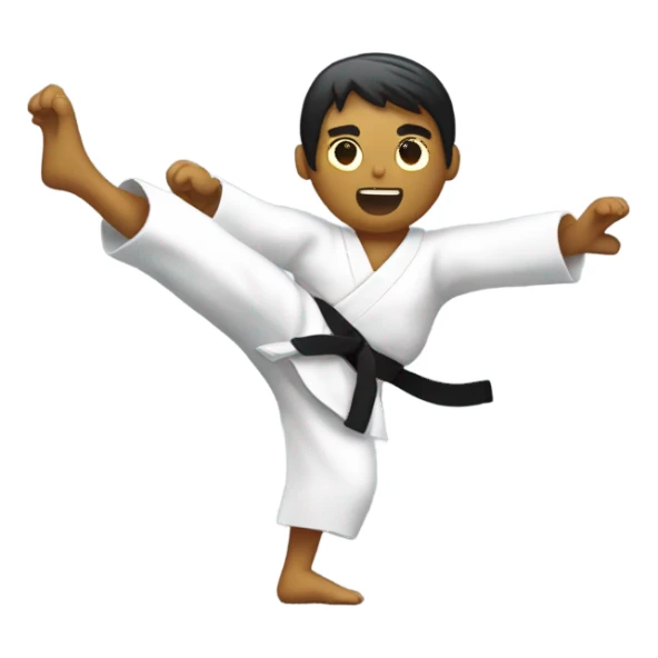 Karateka kicking a face sticker