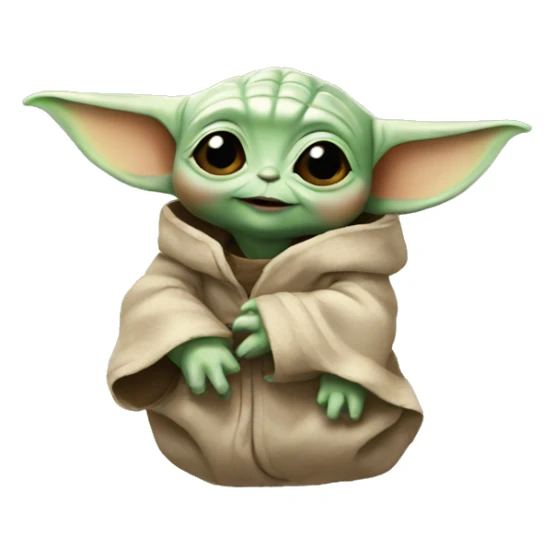 Baby yoda with butterflies  sticker