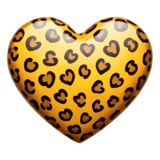 Glossy leopard print heart sticker