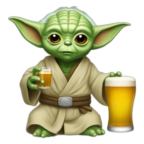 yoda qui boit une biere sticker