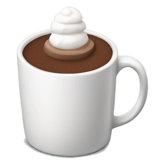 Hot cocoa in a white mug sticker