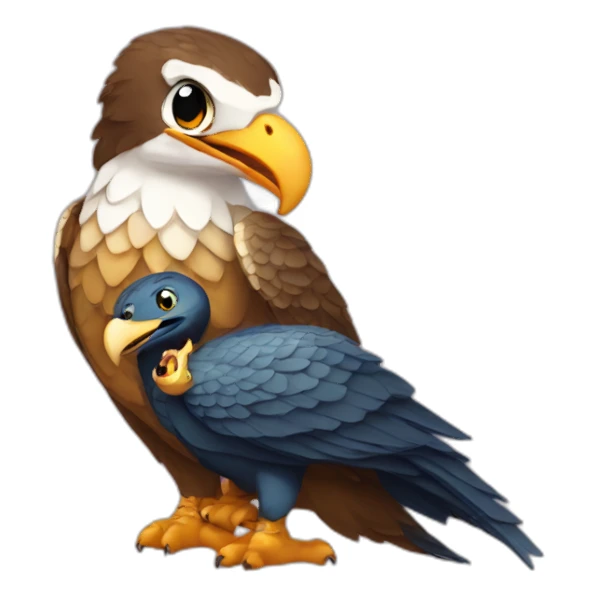 Cute snake hugs the eagle sticker