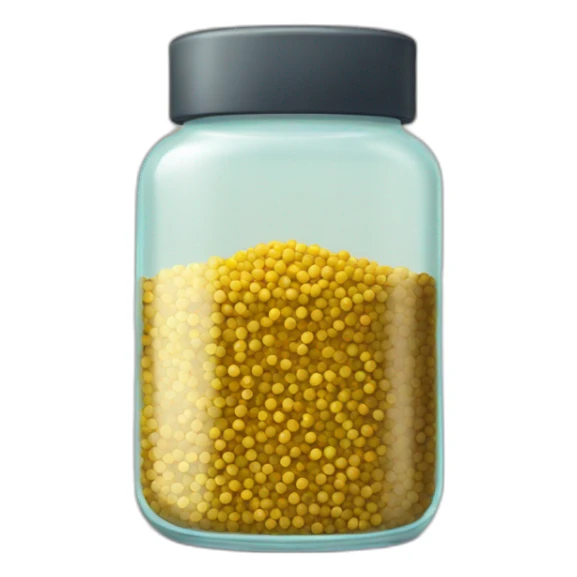 mustard seeds in a short jar sticker