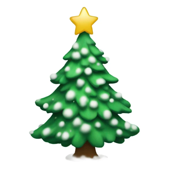 A christmas tree with snow sticker