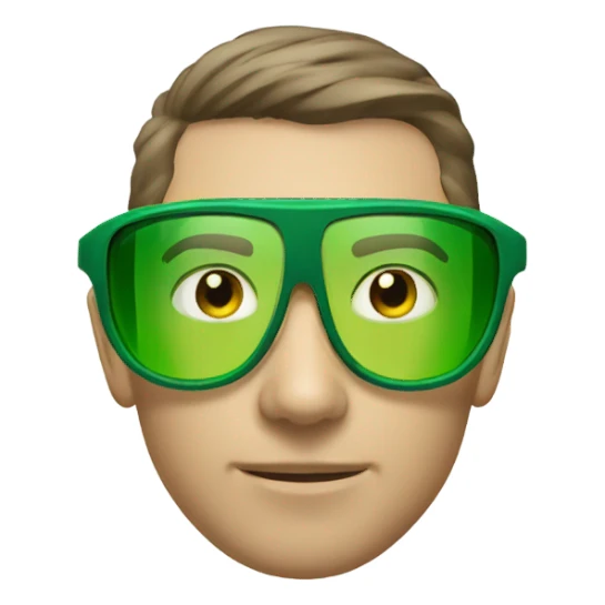 green sports glasses sticker