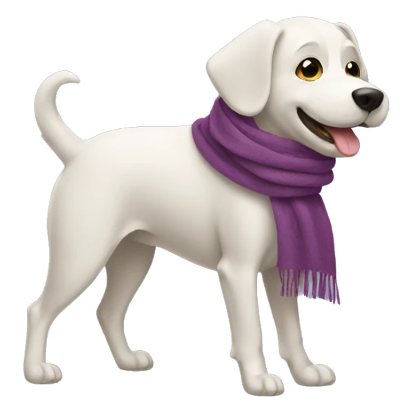 Dog walking with a scarf  sticker