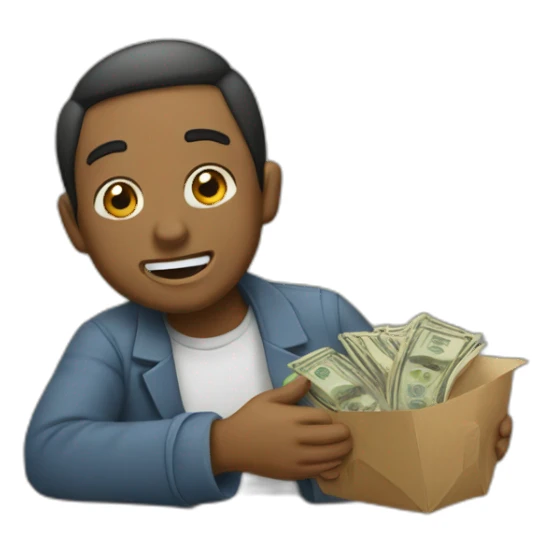 Cajero recibiendo dinero sticker