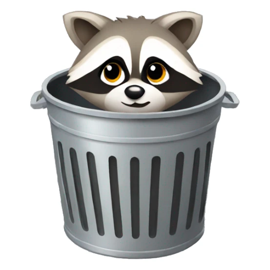 Cute raccoon in trash can sticker