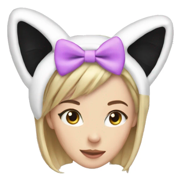 Cat ear headband with bow sticker