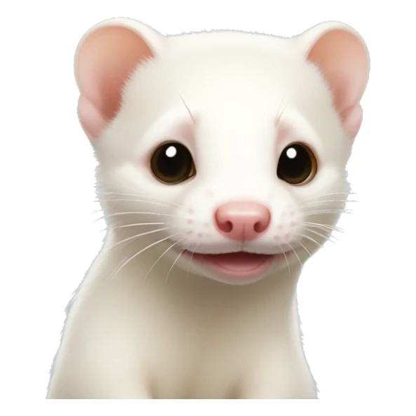 Albino ferret with one ear  sticker