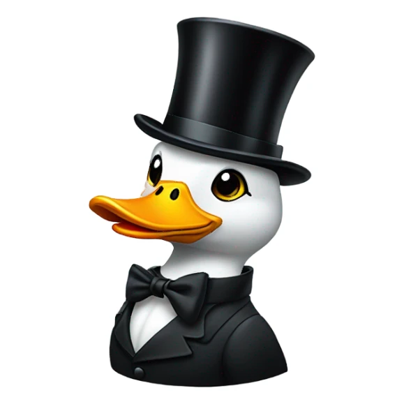 Duck in a top hat and tuxedo sticker