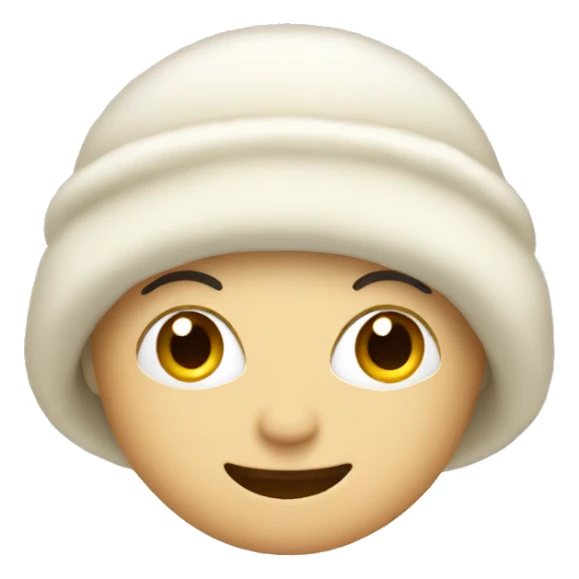 cream winter hat sticker