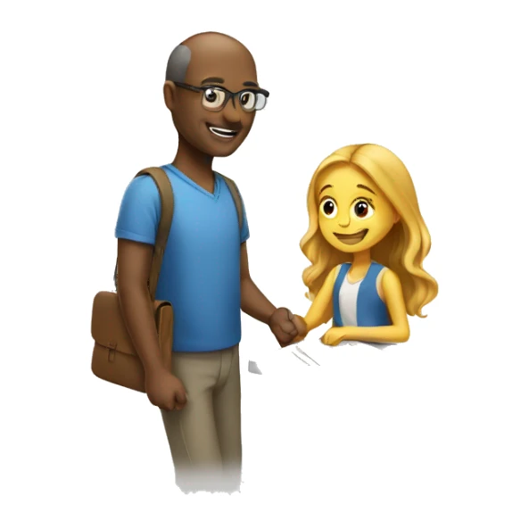 Man helping daughter succeed in math  sticker