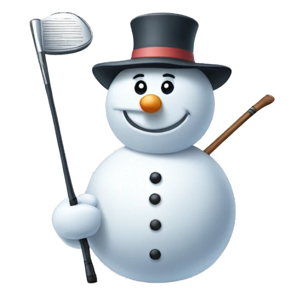 snowman with golf club sticker