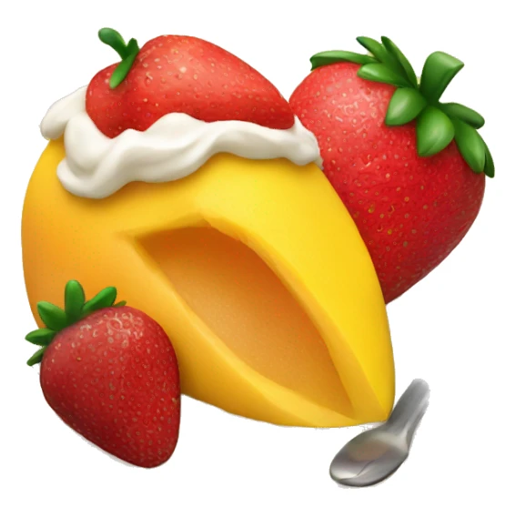 mango and strawberry dessert sticker