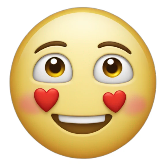 Smiling face with smiling eye and three heart sticker