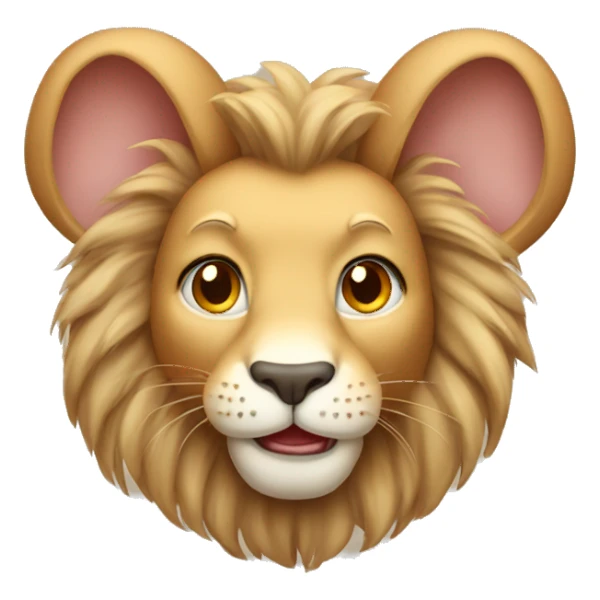 tan lion head bunny sticker