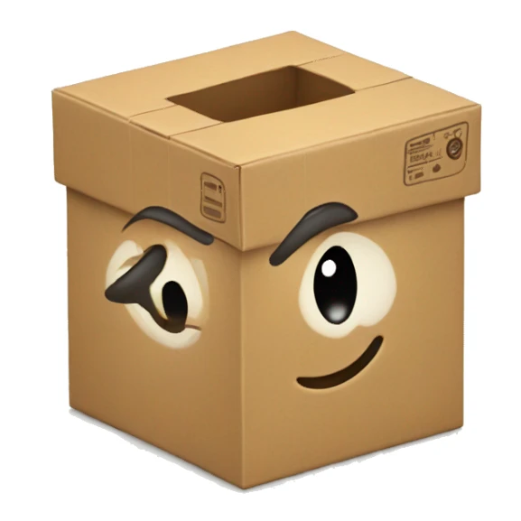 thinking outside the box, a happy box w sticker