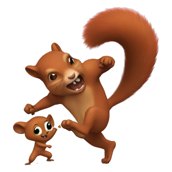 Squirrel attacking human sticker