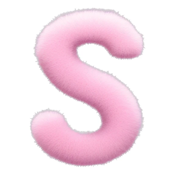 Light Pink fuzzy Letter S sticker