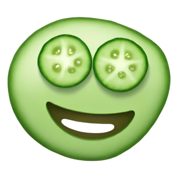 Happy with cucumbers on eyes  sticker
