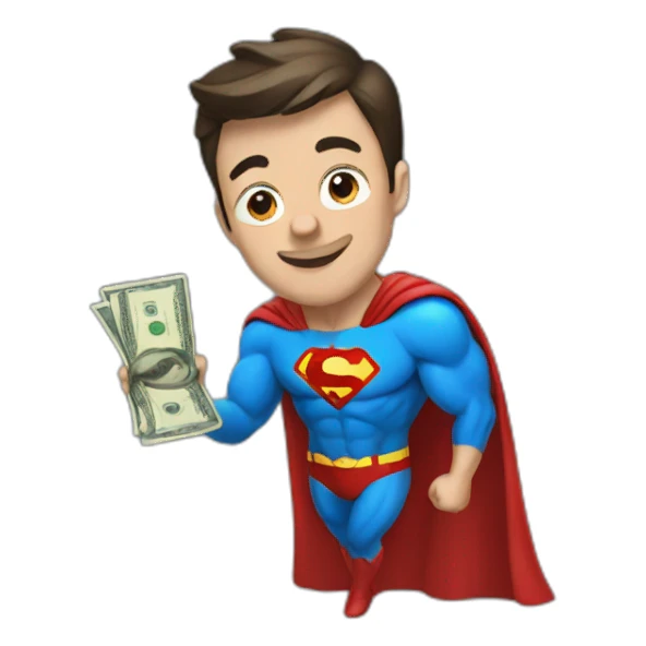 Super man have money sticker