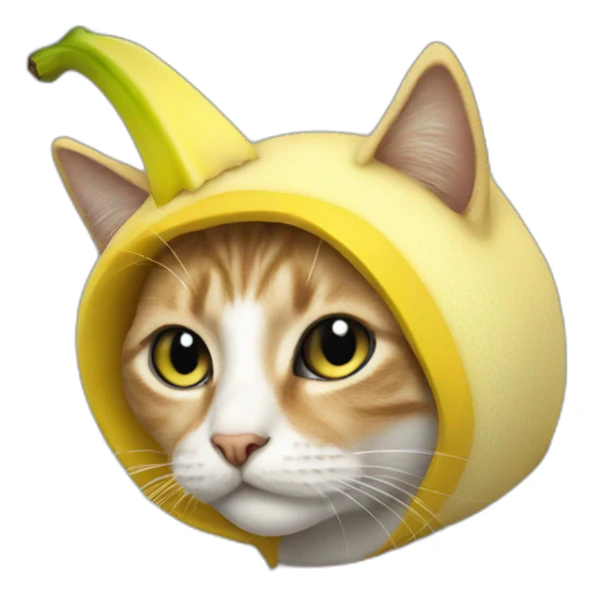 Cat wearing banana costume sticker