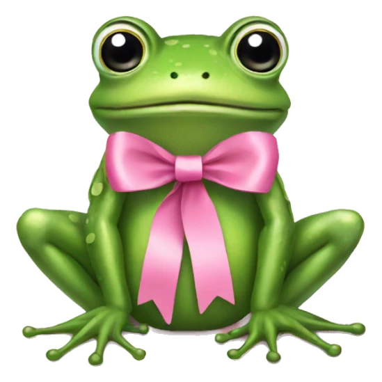 Frog wearing a pink ribbon sticker