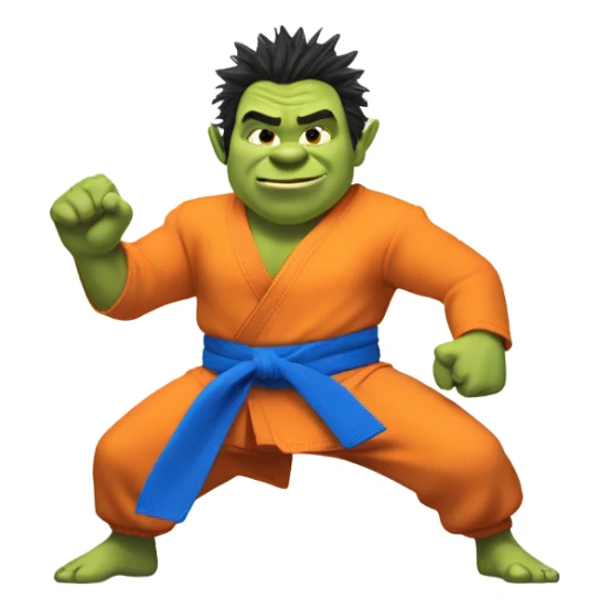 Shrek with goku anime sticker