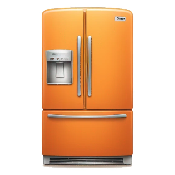 orange colored fridge sticker