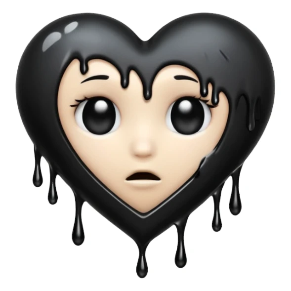 emo heart with a single black tear sticker