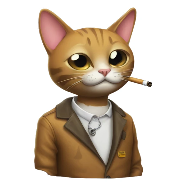 cat smoking a cigarette dressed with y2k drip  sticker