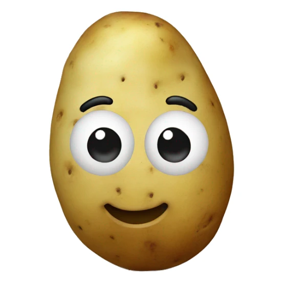 A potato with a smiley face sticker