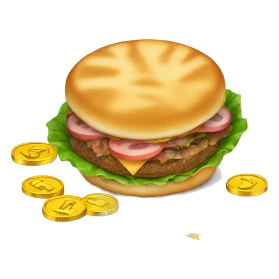 comida con monedas sticker