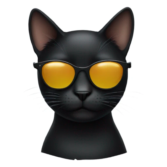 Black cat wearing sunglasses sticker