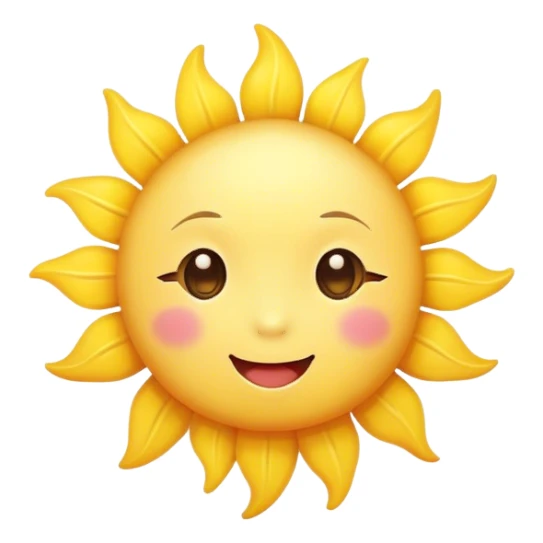 kawaii happy sun sticker