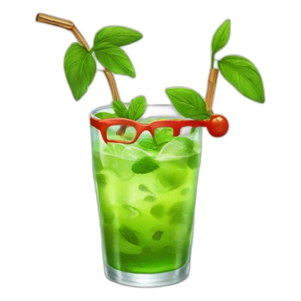 pinocchio with glasses drinking mojito sticker