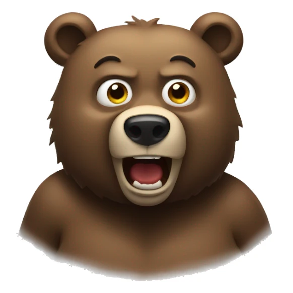 frightened bear sticker