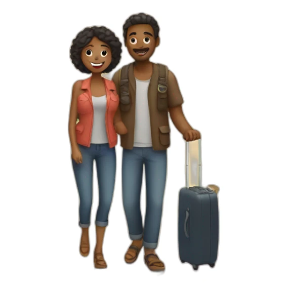 couple love travel sticker
