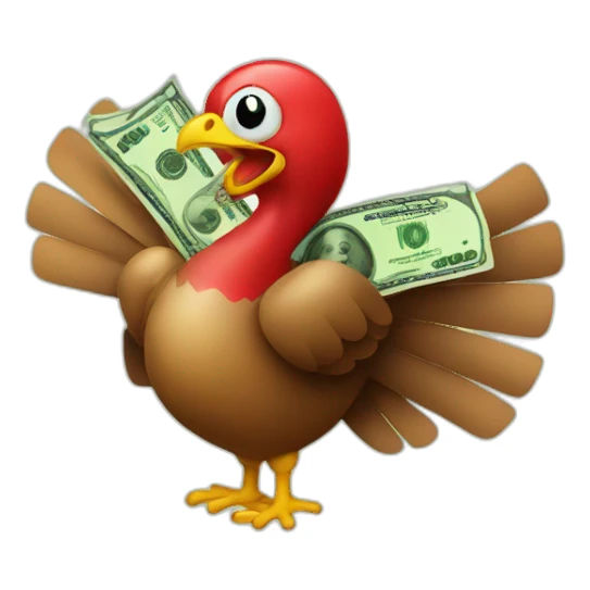 Turkey flag with money sticker