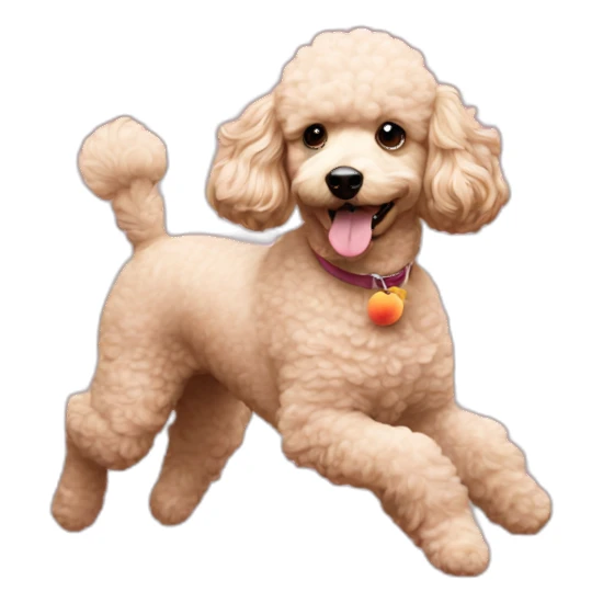 peach-poodle-royal-running-from-cat sticker