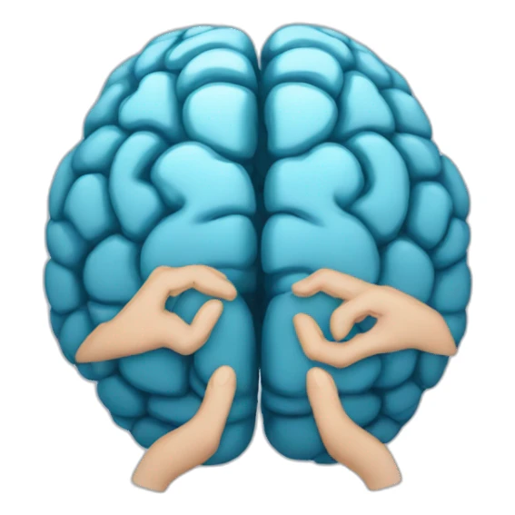 A brain in two hands sticker