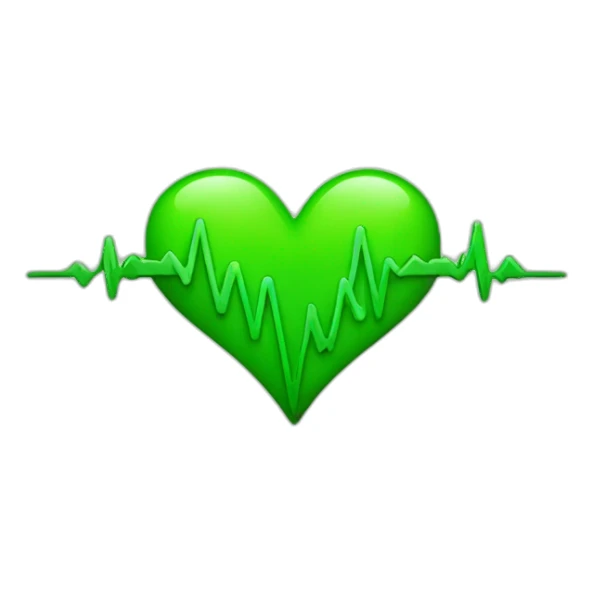 Heart beat green sticker