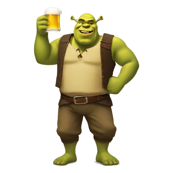Shrek qui boit de la bière sticker
