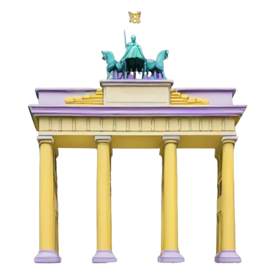 Purple and yellow brandenburg gate sticker