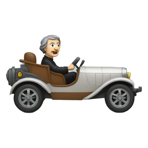 copernicus driving a car, seen from the side sticker