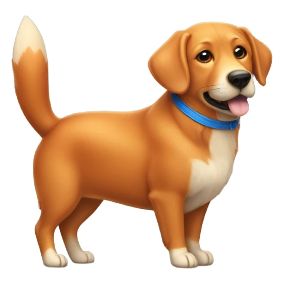 Labrador fox red with a blue heart  sticker