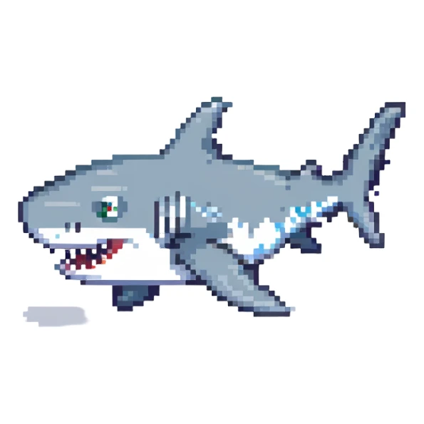 shark wearing shoes, simple background sticker
